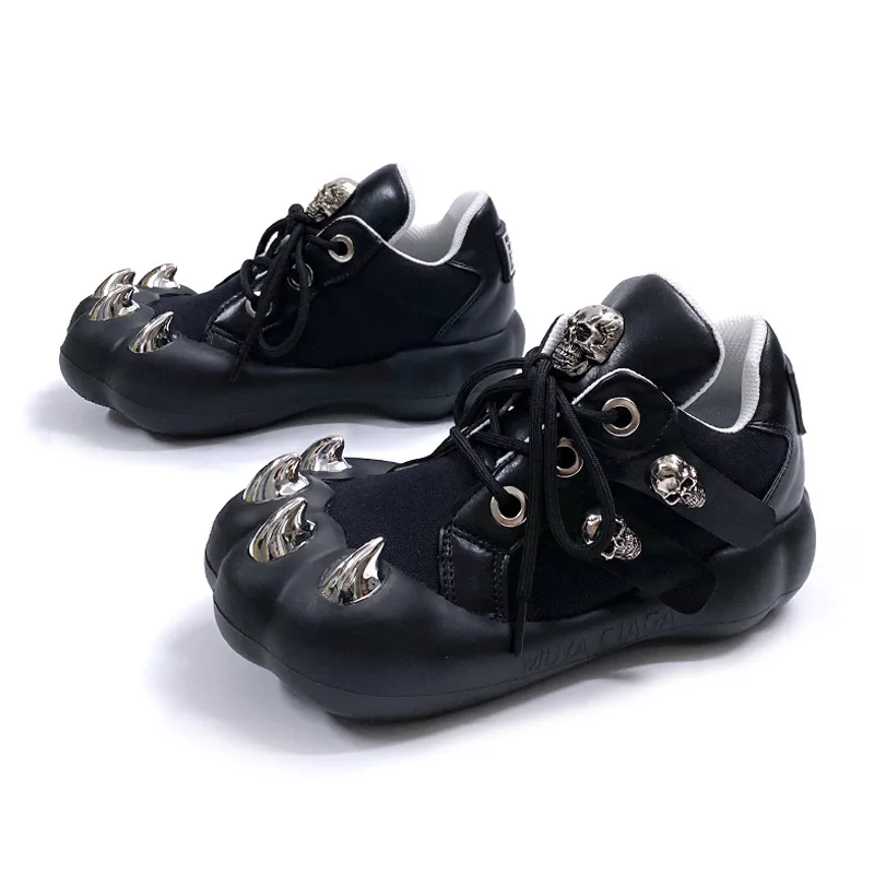 Niche design unique casual board shoes female cute cat claw shoes Harajuku big head y2k single shoes