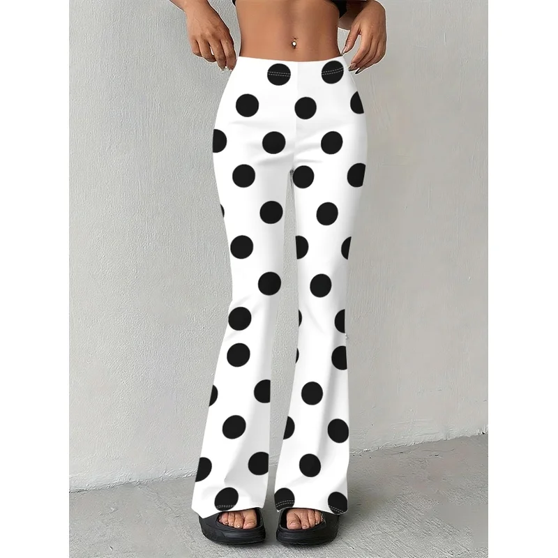 Polka dot printed flared pants are suitable for casual wear by teenagers aged 7 to 16