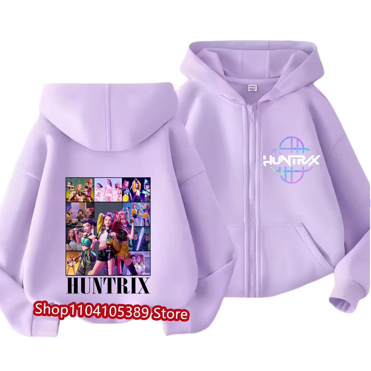 K-pop شيطان الصيادين سستة هوديس لفتاة معطف مقنع الخريف رقيقة البلوز طويلة الأكمام ملابس الاطفال سترة مقنعين عادية #2