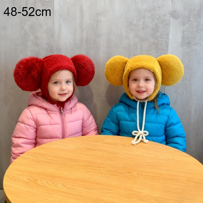 

Thick Warm Fleece Ear Flap Cap Baby Winter Hat 48-52cm for Toddler Boy Girls Windproof Soft Cute Beanie with Big Ears Cold Proof