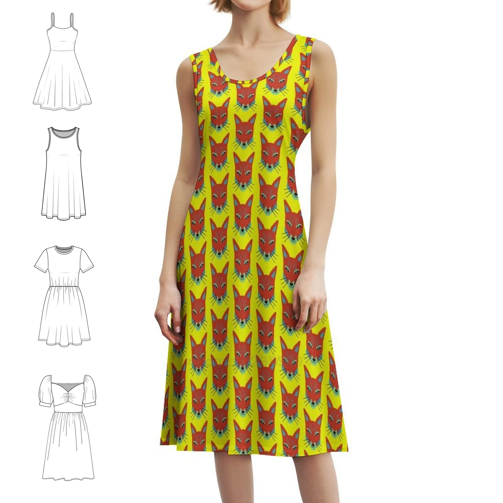 

Сексуальное платье для отпуска The Hidden Fox для женщин, мини-платье для пляжной вечеринки, дня рождения, The Hidden Fox, красочная женская одежда с лисой и лисой