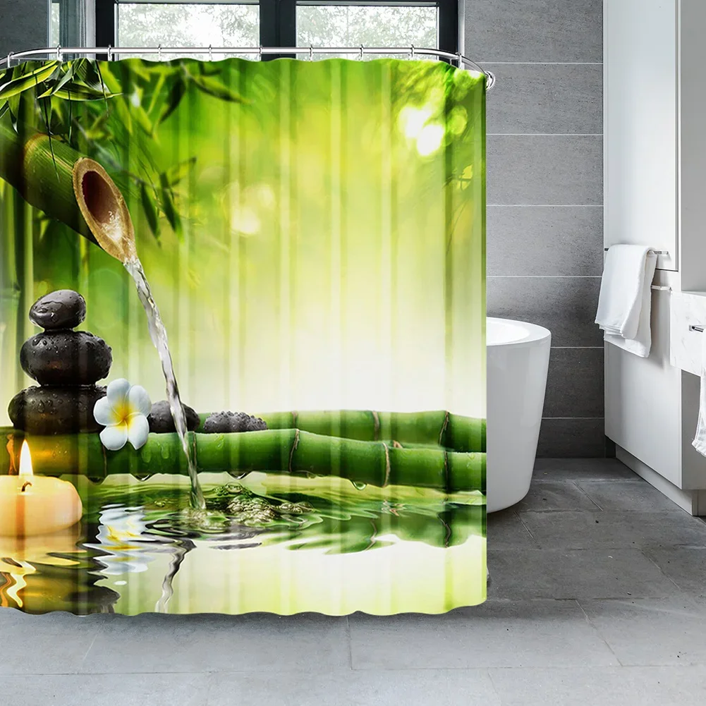 Cortina de ducha tela impermeable – Diseño oceánico anti-moho - imagen 4