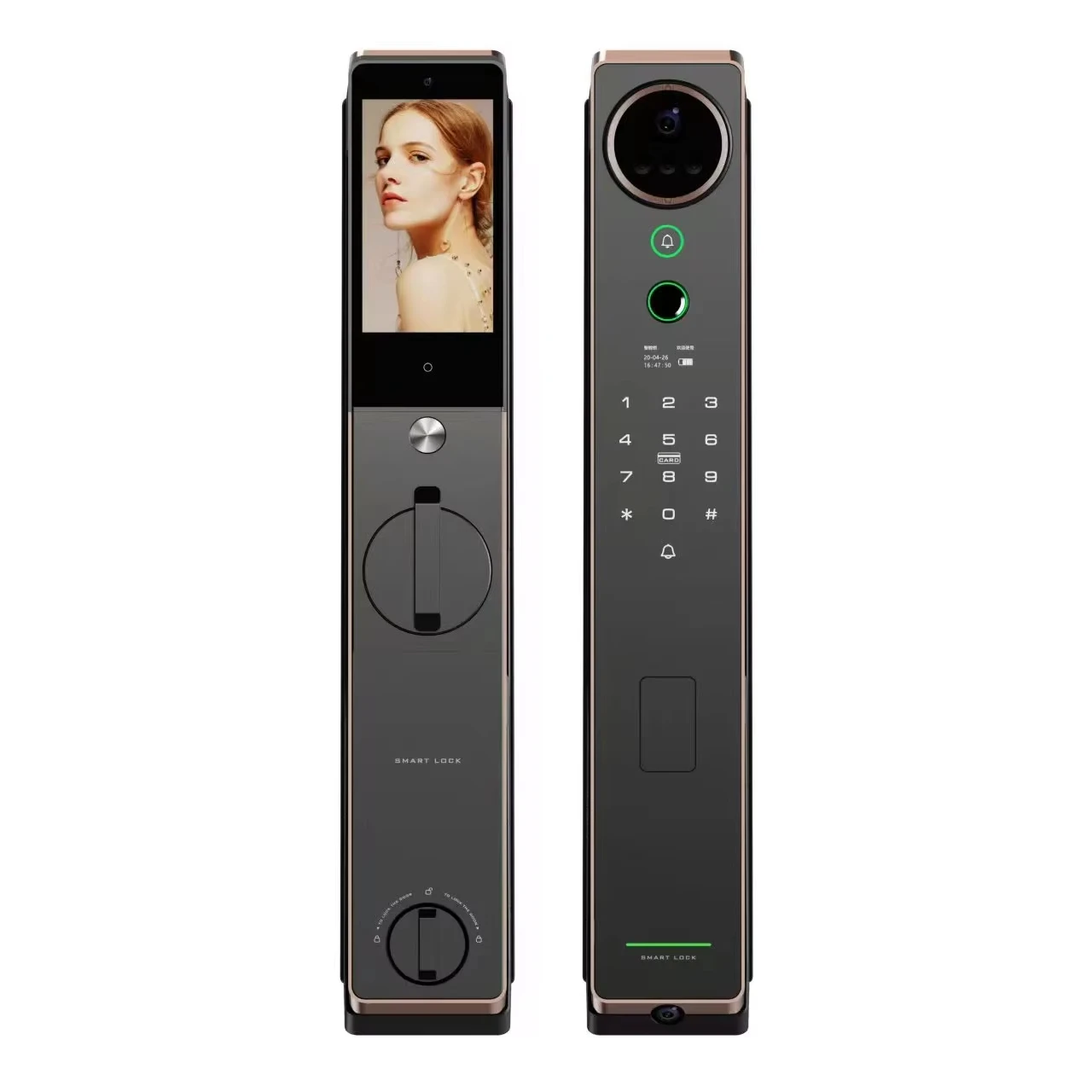 

High Quality Tuya Face Recognition Fingerprint Fully Automatic Video Intercom Smart Door Lock Digital App Smart Lock