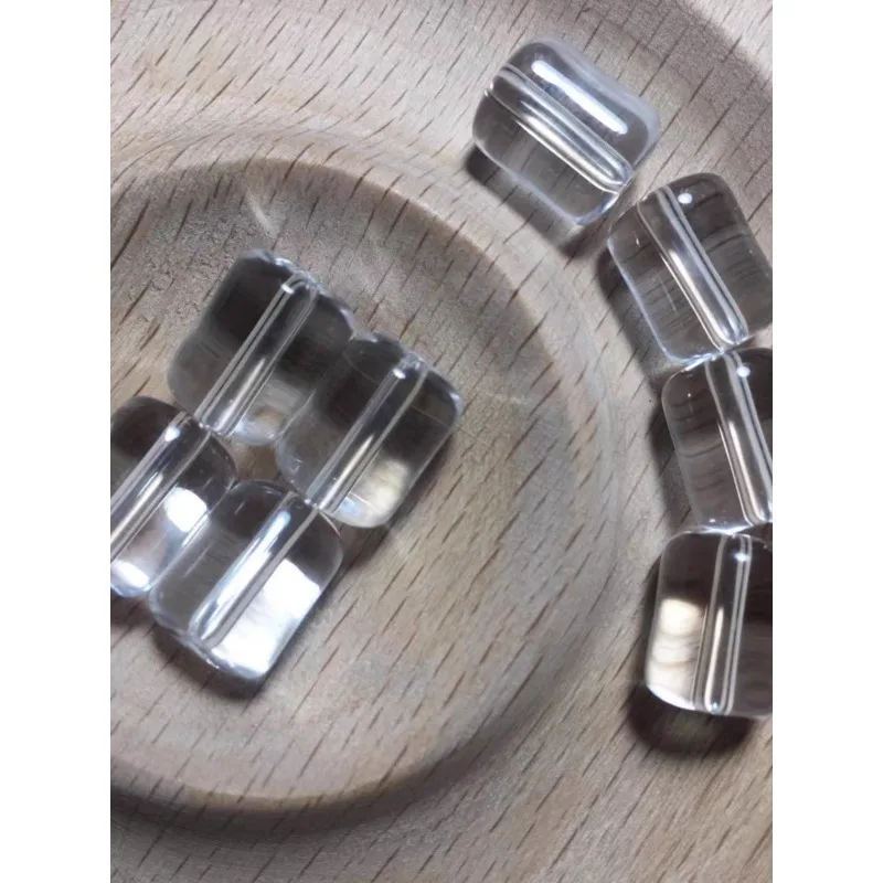 7A White Crystal Round Tube Cylinder Barrel Beads