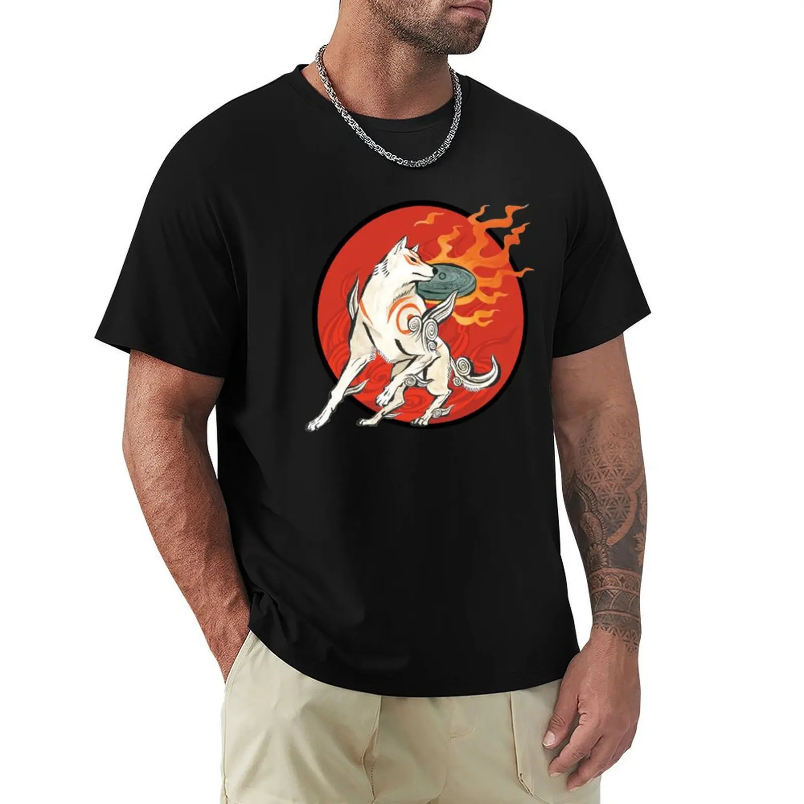 

Okami: Amaterasu Sun T-Shirt street wear plus sizes anime shirt T-shirt men