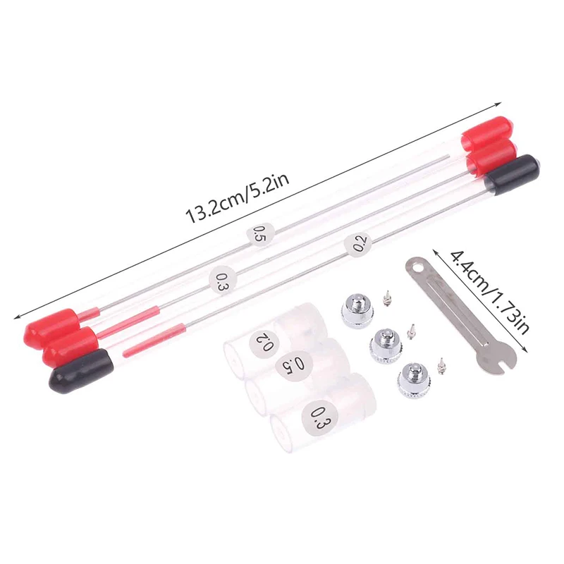 Kit Suku Cadang Pengganti Airbrush dengan Nosel Airbrush 0.2/0.3/0.5 Mm, Tutup Jarum Airbrush, Kunci Pas Kecil