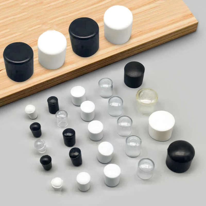 10-100Pcs PVC Round End Caps Cover 2.5-19mm Screw Thread Protector Rubber Caps Coat Hanger Wire Steel Pipe Protector Black/White