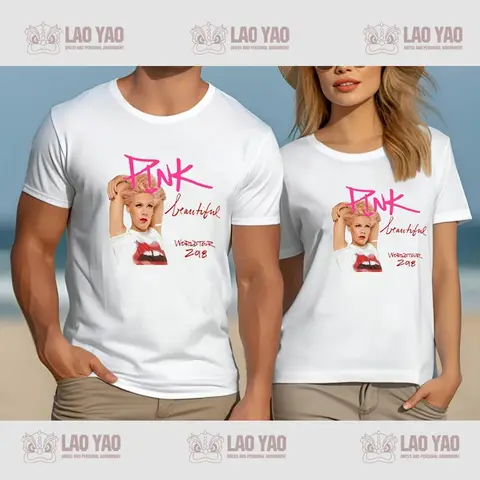 P!nk Y2k Kläder Musikfestival T-shirt Dam T-shirt Rosa Singer Tour Streetwear Goth Kläder Harajuku Kpop Sportkläder Herr 10 best sales p nk-skjorta - №2