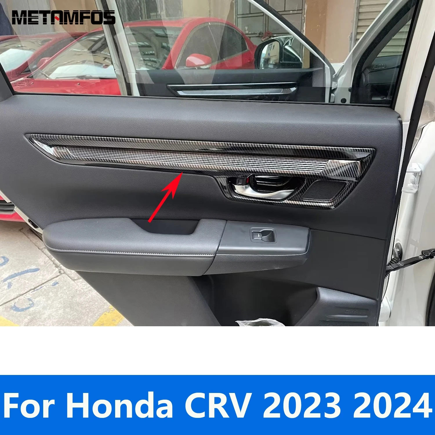 

For Honda CR-V CRV 2023 2024 Carbon Fiber Interior Door Handle Bowl Panel Cover Trim Decoration Sticker Accessories Car Styling