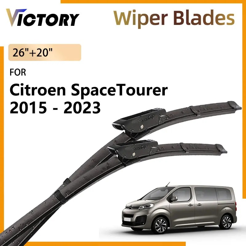 For Citroen Jumpy SpaceTourer Peugeot Expert 2015 - 2023 2021 2018 2016 Vauxhall Vivaro Front Wiper Blades Window Brushes Parts