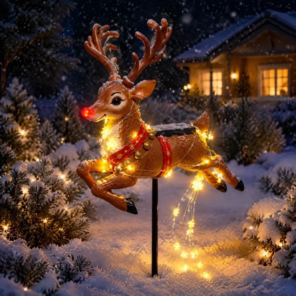 Swirling Effect Reindeer Pathway Light Waterproof LED Beads Landscape Lighting Simple To Install Long Service Life