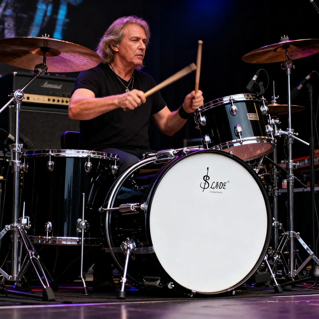 SLADE 14 بوصة كمين مجموعة طبلة الفولاذ المقاوم للصدأ زحف طبل أداة قرع الغربية مع حزام عصي طبلة الملحقات #1