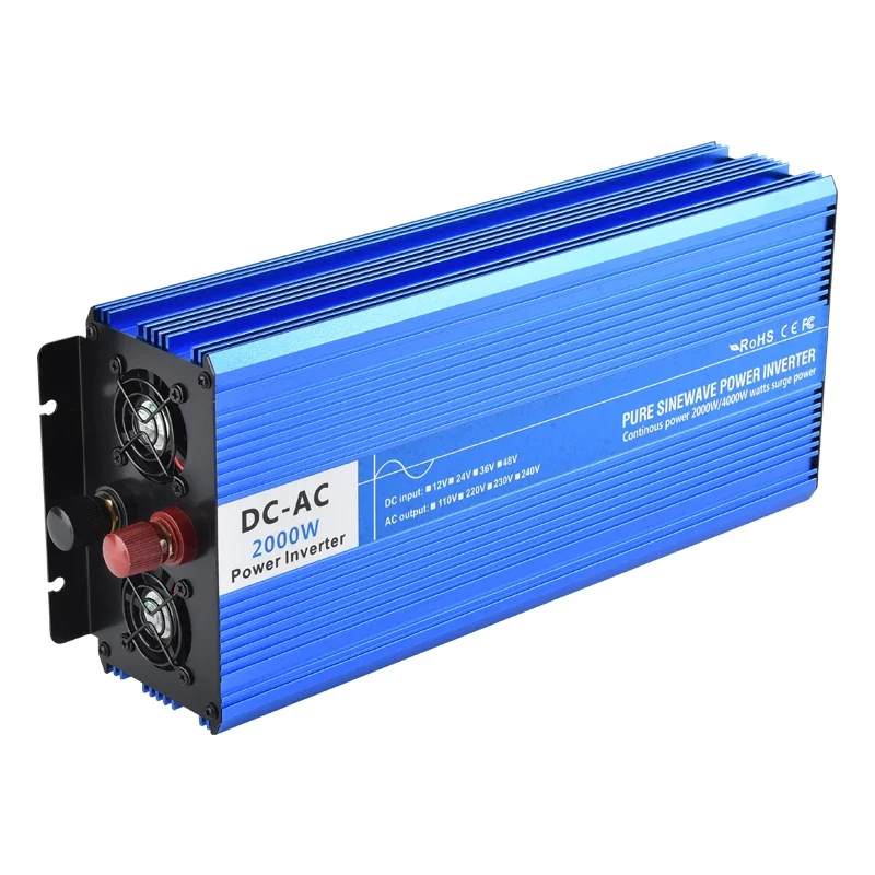 Power inverter 2000w 1000w 3000w 12v 24v 48v DC to 110v 220v 230v 240v inverters converters with charger solar power system