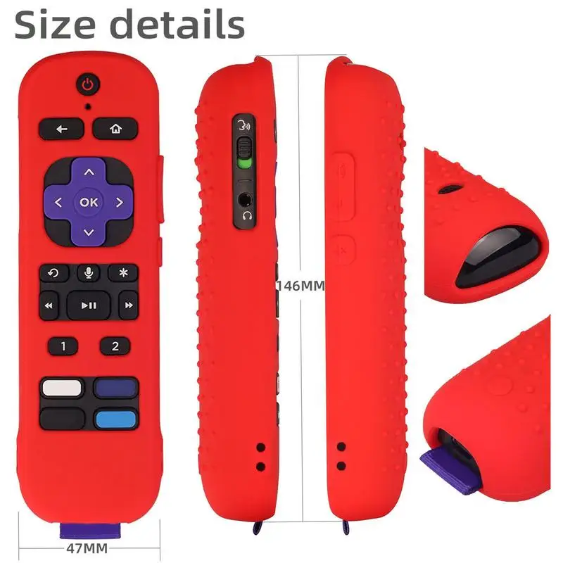 Silicone Remote Control Protective Case Cover forRoku Voice Remote Pro RokuUltra 2022 4K RokuStreaming Stick Cover