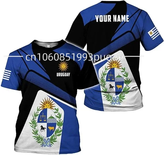 New 2024 Custom Name Uruguay Flag Emblem 3D T-shirts Clothes For Men Women Tees jersey Soccer Football Fans Gift T shirt