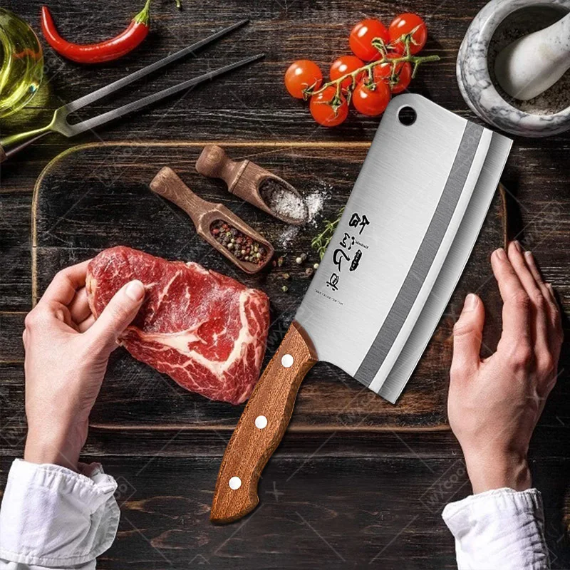 Japanese Kitchen Chef Knife Set Professional Boning Knife Handmade Forged Butcher Knife Meat Cutting BBQ Knife Wooden Handle