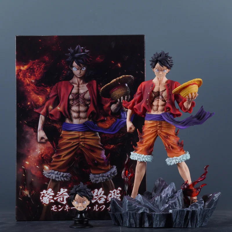 New 24cm Anime One Piece Tenki Luffy Overlord Color GK Handmade Model Statue Toy Gift Ornament Trendy Toy Collection