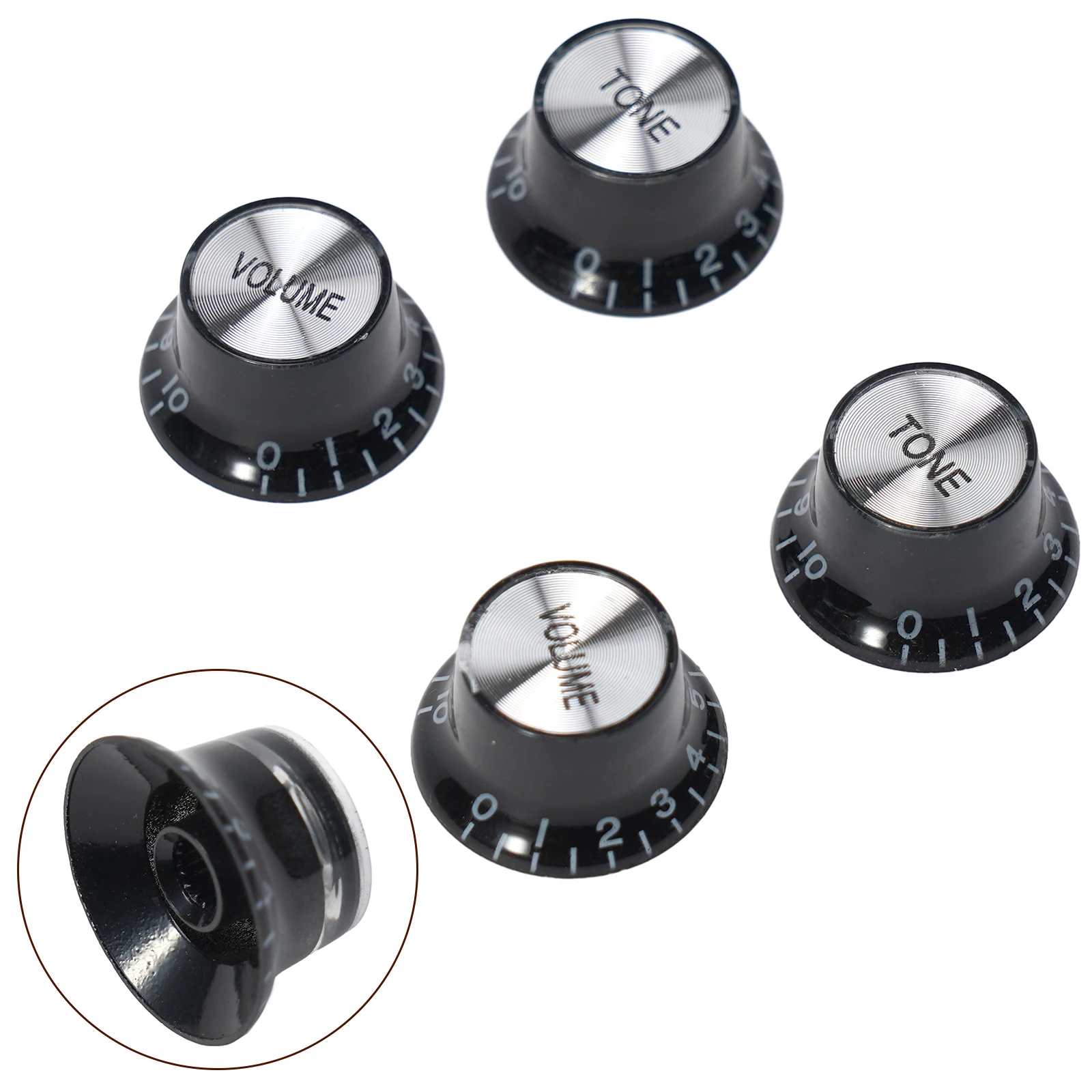 Boutons de commande pour guitares électriques, 4 pièces, avec 2 boutons de volume et 2 boutons de tonalité pour guitares LP et SG avec axes de 6mm