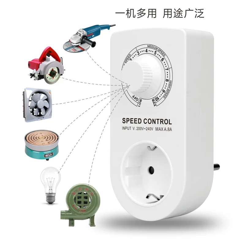 Controlador de velocidade do ventilador 220v, interruptor de velocidade stepless, regulador eletrônico de tensão para ventilador de exaustão, polidor, motor de moedor de ângulo