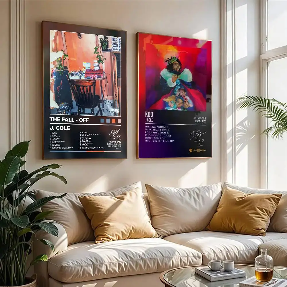 J Cole The Fall-Off album   Good Quality Prints and Posters Waterproof Paper Sticker Coffee House Bar Posters Wall Stickers