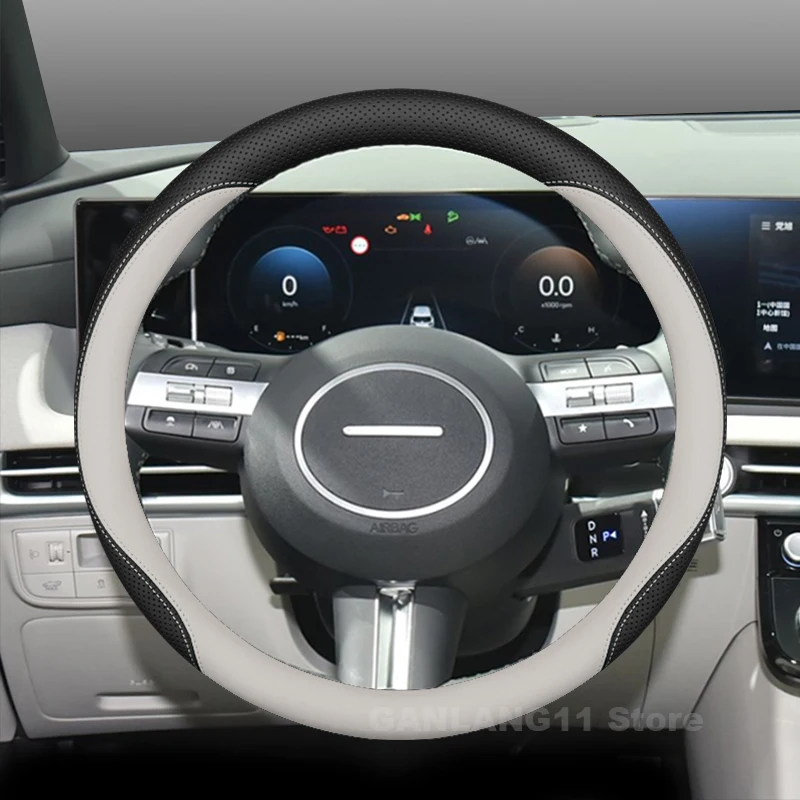 Leather Car Steering Wheel Cover For Hyundai Tucson 2021-2026 Anti-slip ultra-thin Auto interior Hyundai Tucson 2025 Accessories