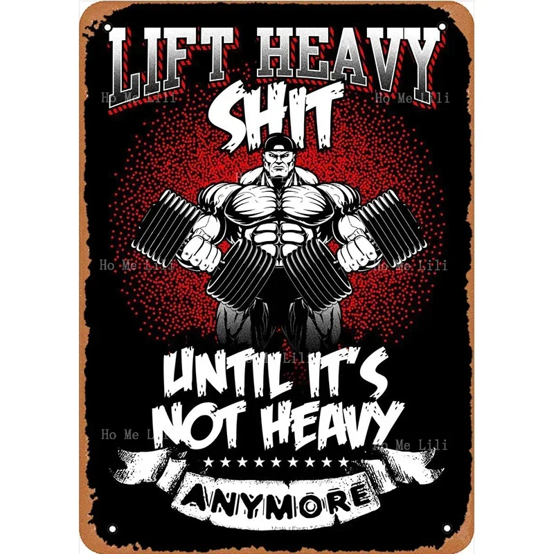 Weight Lifting Workout Gym Metal Sign Gym Workout Motivation Vintage Poster Man Cave Decorative