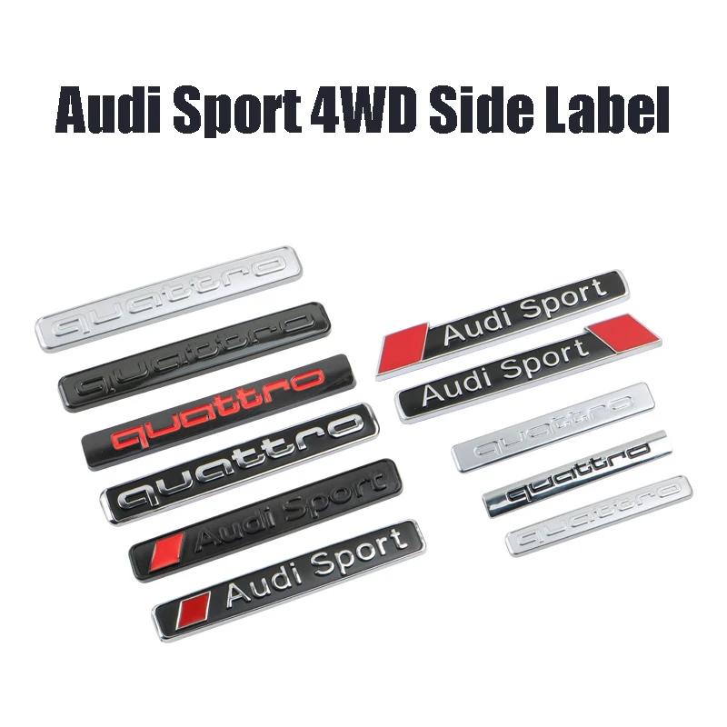 Car Styling Logo Metal Sticker Body Trunk Decal For Audi Quattro A3 A4 A6 A5 Q5 A1 Q7 Q3 TT S1 RS3 RS4 S3 S4 RS5 RS6 RS7 S5 S6