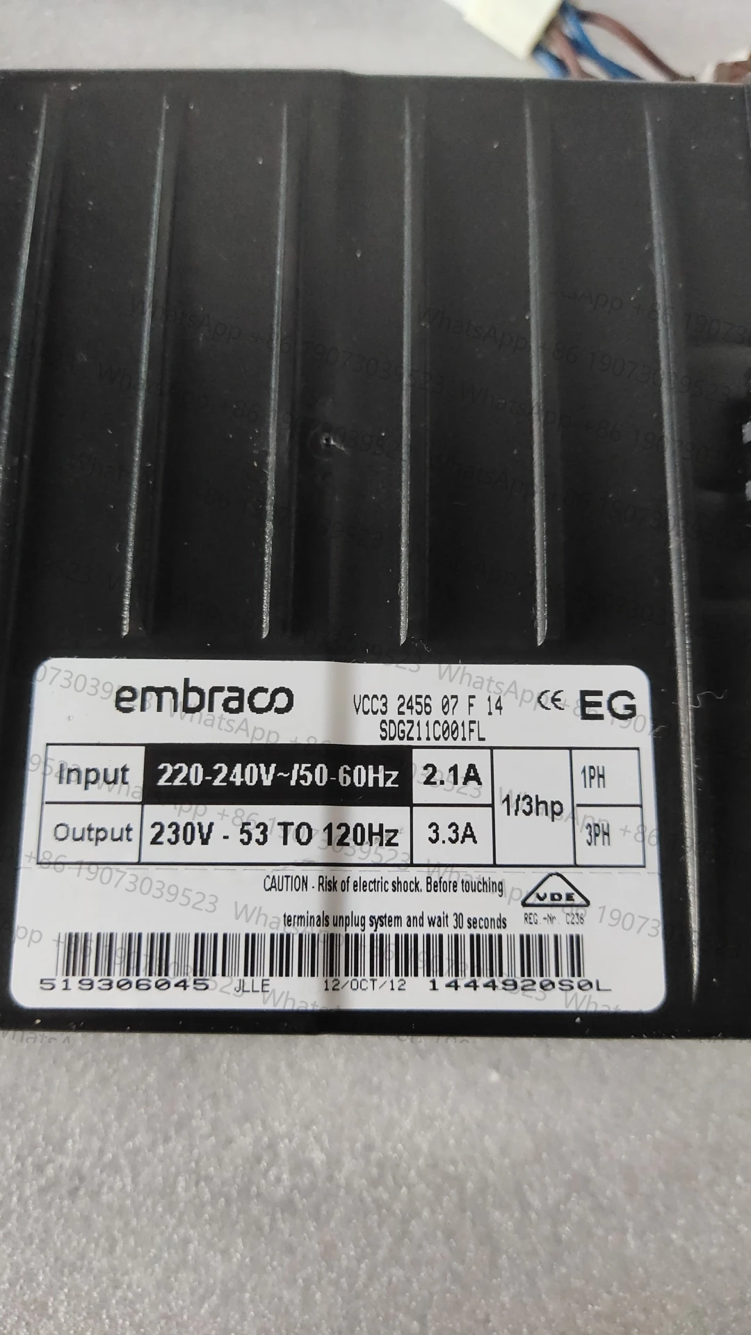 Adecuado para refrigeradores Siemens Bosch, placas de conversión de frecuencia, placas de conductor, placas de arranque VCC3 2456 07 F14