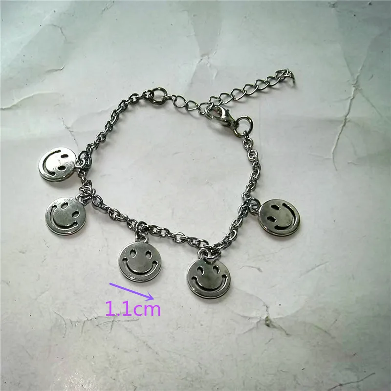 Super Immortal Niche Forest Style Smiling Face Pendant Bracelet Female Personality Y2K Personality Bracelet Fashionable Jewelry