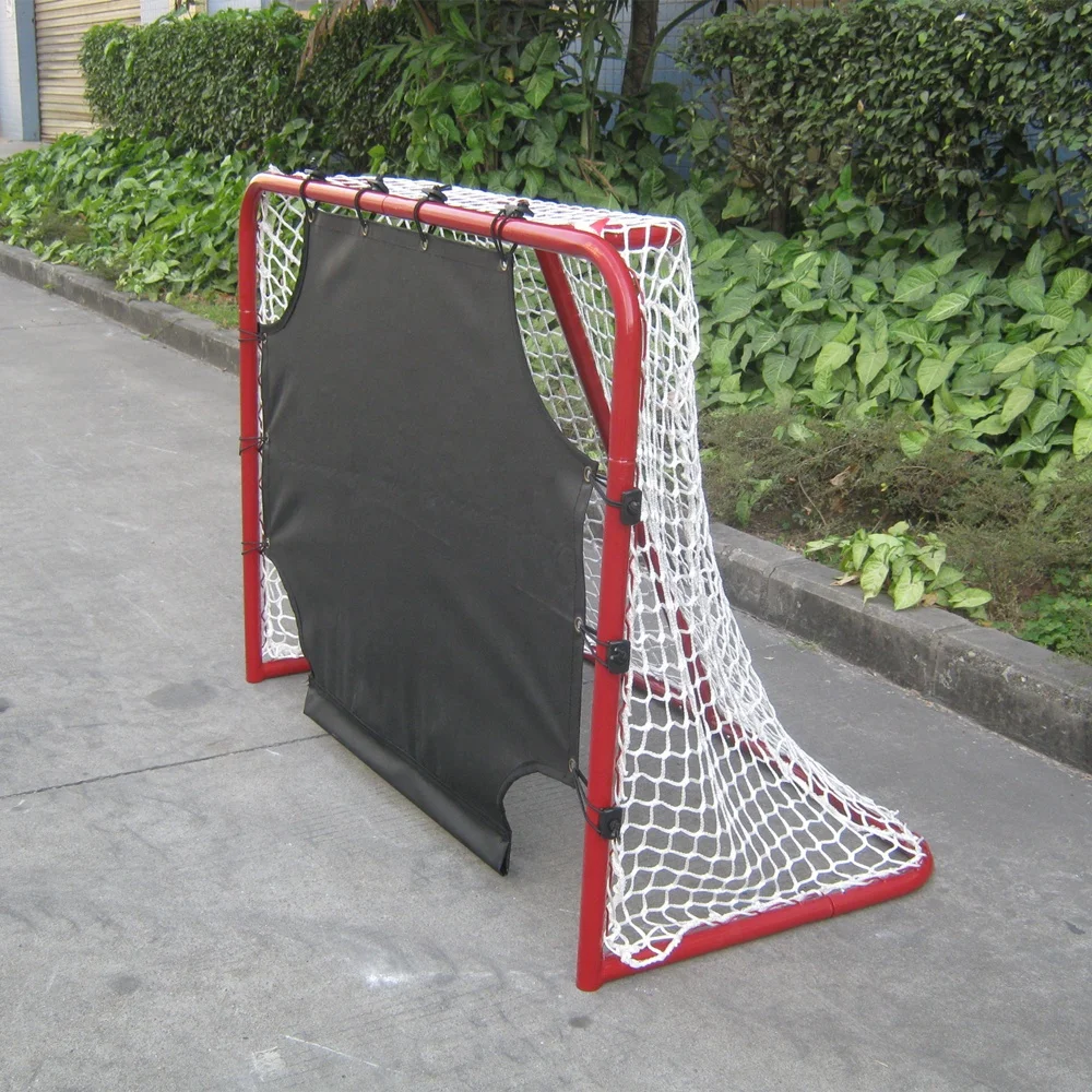 Porta da Hockey su ghiaccio professionale da strada con telaio pieghevole in acciaio Hockey portiere tiro al bersaglio Mini rete da Hockey