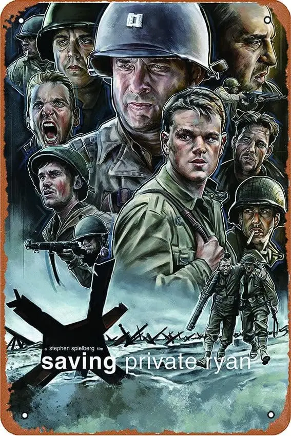 Saving Private Ryan Movie Fan Art Plaque Poster Metal Tin Sign 8