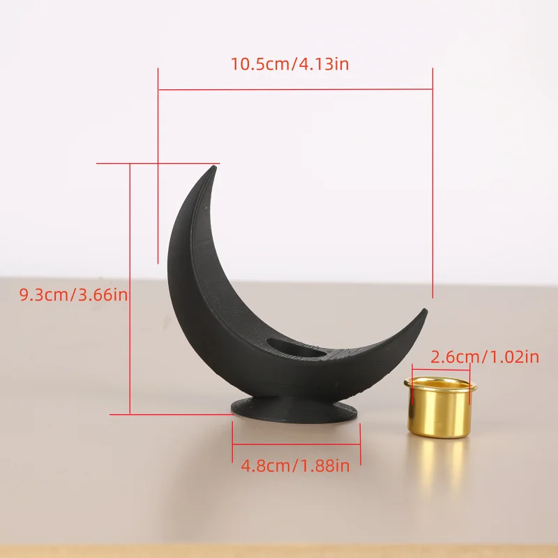 1Pc Mysterious Moon Shaped Candlestick, Creating A Romantic Atmosphere, Home Decoration, Enhancing Spatial Style