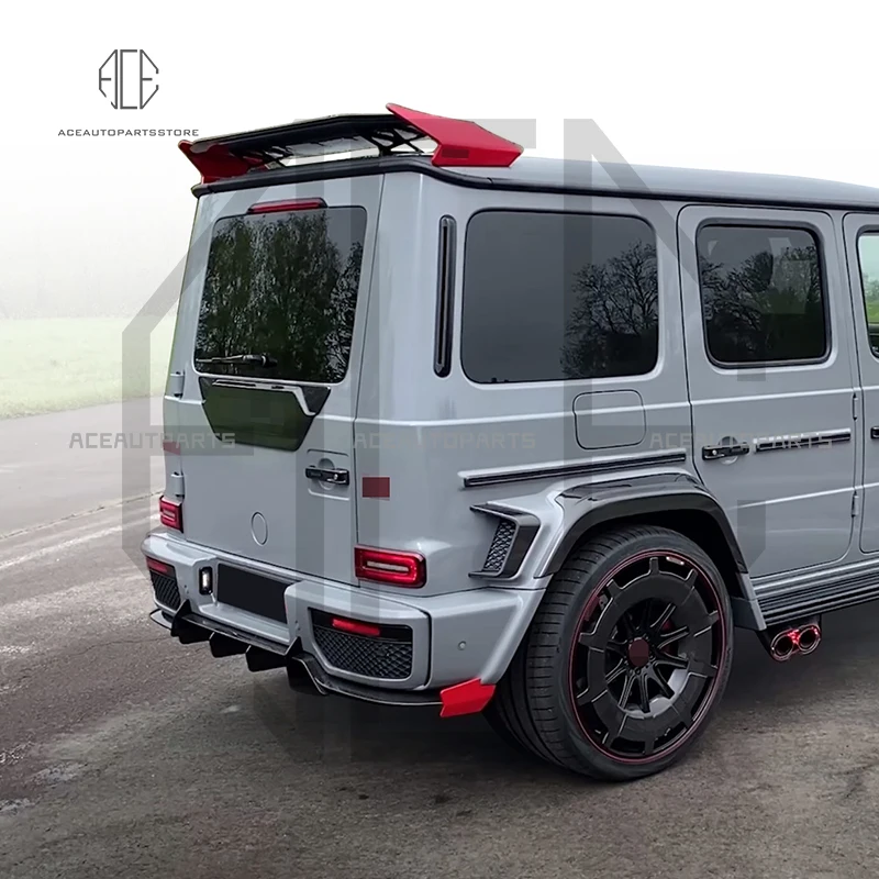 Dry Carbon Fiber G-CLASS W463A W464 G500 G63 B900 Rocket Style Roof Spoilers Car Wing High Duck Hatchback Boot Body Kit Parts