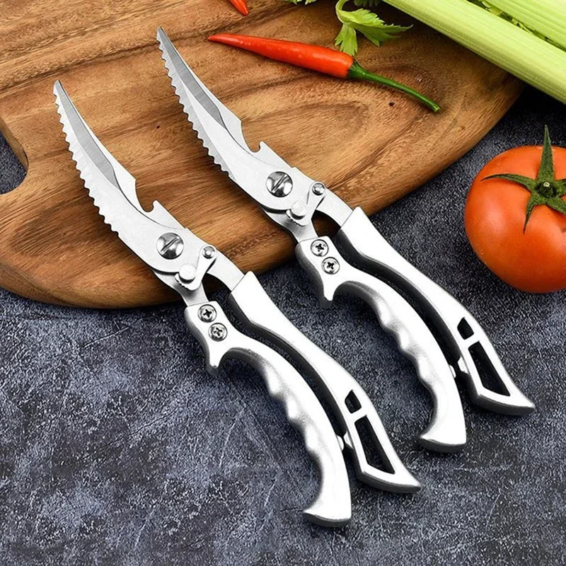 Kitchen Scissors Chicken Bone Kitchen Shears,Duck Fish Cutter 4Cr Stainless Steel Fish Scissors Scale Clean Cook Scissors Knife