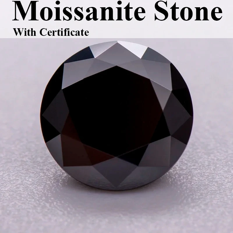

Лучший муассанит, свободный камень, черный цвет, круглая огранка, 0,5-5,0 карата, драгоценный камень, созданный в лаборатории, ювелирные изделия из синтетических бриллиантов, поставляется с сертификатами
