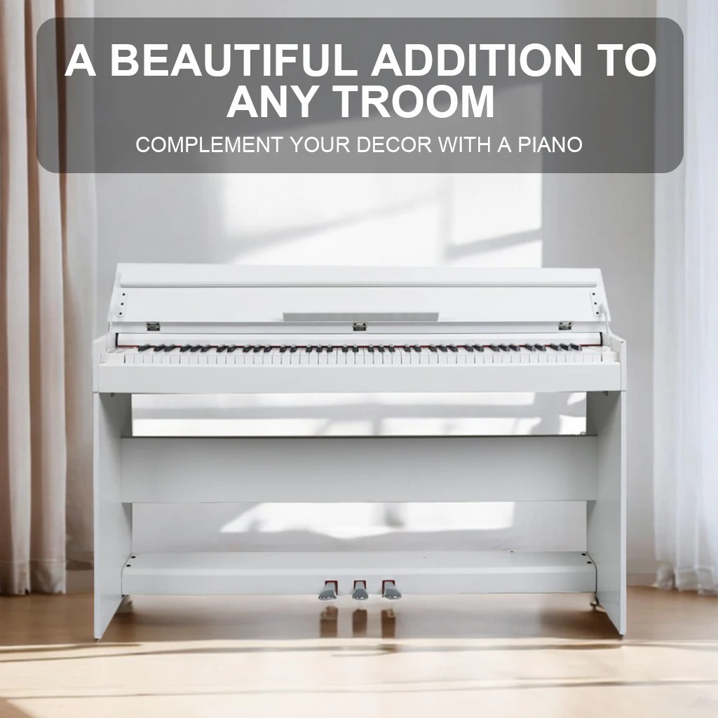 88 Keys Upright Digital Piano Keyboard Hammer Action MIDI 3 Pedals 800 Tones 128 Rhythms For Home Practice Beginner