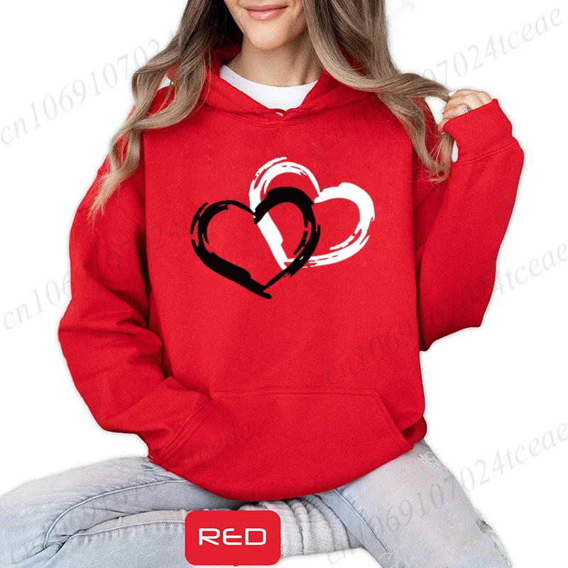 

Модные женские толстовки с принтом сердца и любви, повседневная одежда с графическим принтом, женские толстовки с длинными рукавами, женская уличная одежда, топы для влюбленных