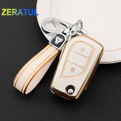 Shell Fob Holder for Toyota Auris Corolla Avensis Verso Yaris Aygo Scion TC IM Camry RAV4 4Buttons TPU Key Case Cover Keychain