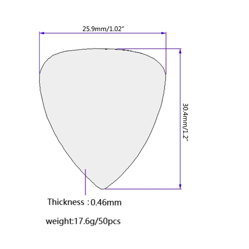 50 قطعة من أعواد الجيتار المحمولة 0.46 مم من قطع جيتار السيلويد ملحقات الجيتار