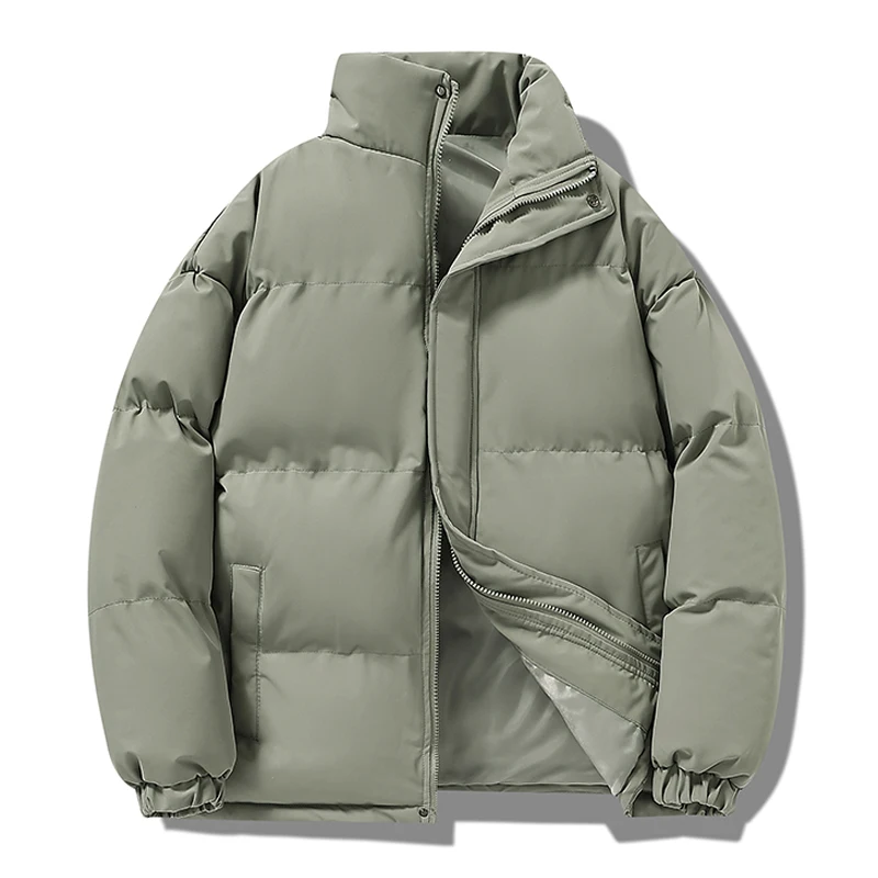 

Men Puffer Jacket Thick Winter Parkas Solid Color Warm Unisex Coat Outwear Casual Women Quilted Jacket Cotton-padded Clothing