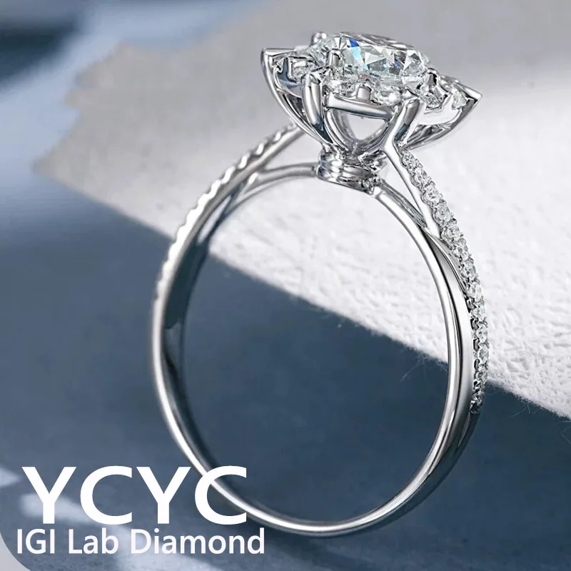 Au585 14K White Gold DE Color VS1 Round Cut CVD HPHT Lab Grown Diamond IGI Certificate ﻿