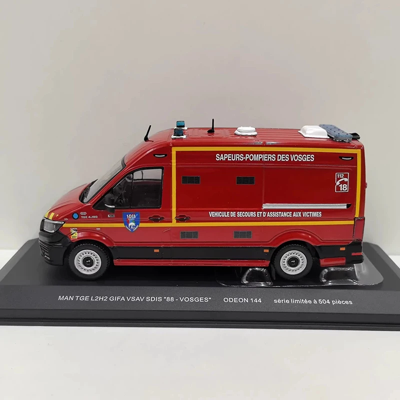 ODEON 1:43 Scale Fire Engine Model Alloy Simulation Car Model Static Collection Decorated Holiday Gifts Toys Souvenir Gift