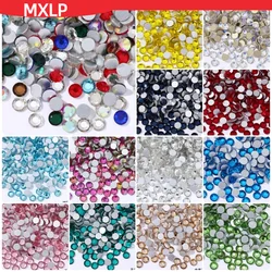 Crystal Rhinestones para decorações de unhas, Strass traseiro plano, não Hot Fix, tecido vestuário, tamanho ss6, ss10, ss12, ss16, ss20