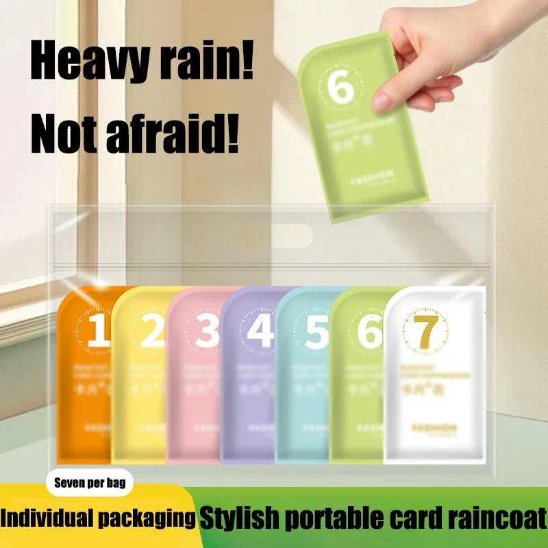 Disposable Card Storm Proof Raincoat Thickened Lengthening Adult Compressed Portable Poncho Color Outdoor Travel Drift Raincoat