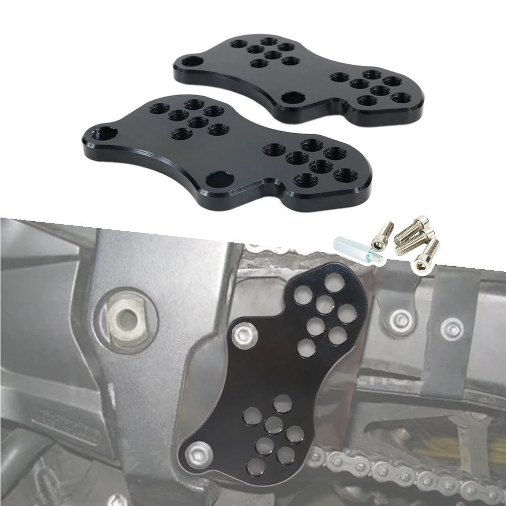 Motorcycle Fully Adjustable 7 Position Up and Back Adjustable Rear Set Riser Plates SV650 SV650s 1999-2012 2013 2014 For Suzuki