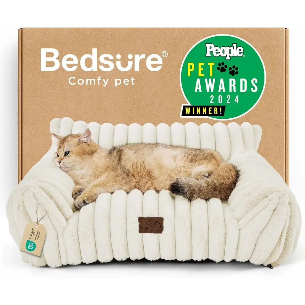 

Уютная лежанка для кошек со съемным моющимся чехлом, 24, кремовый цвет, для домашних животных