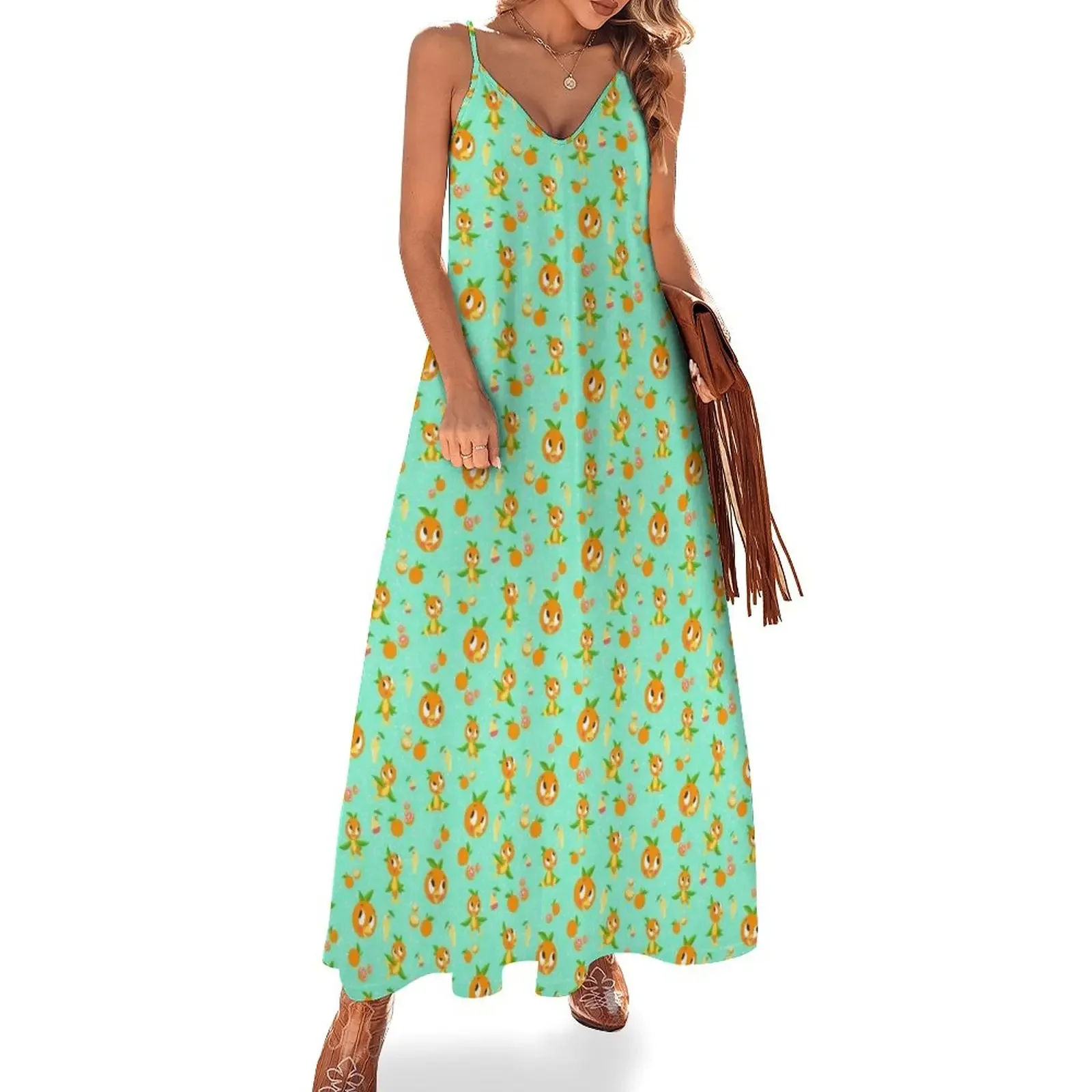 

Orange Bird with Dole whip Sleeveless Dress Evening gown summer woman dress 2025 woman dress for women