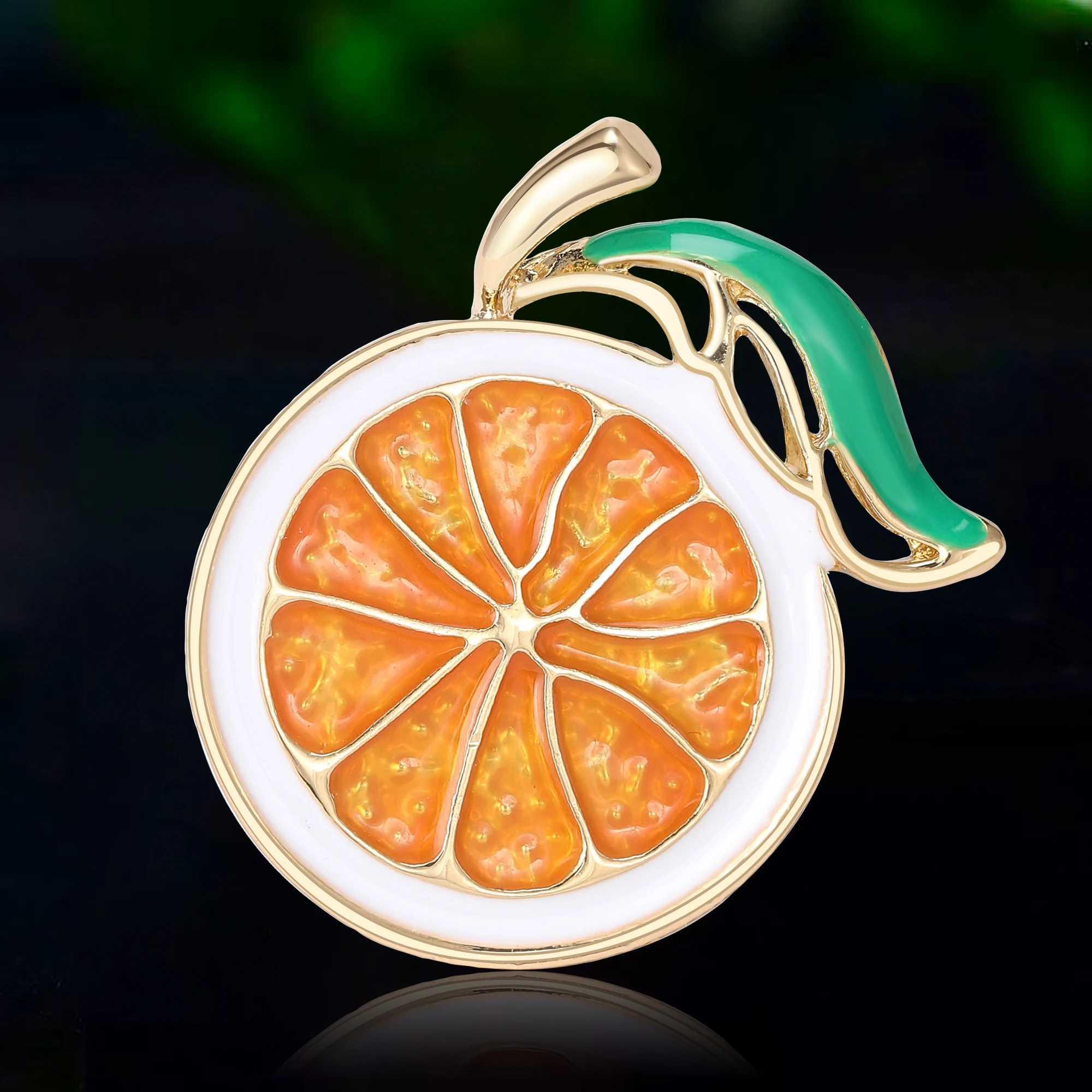 Fashion Enamel Orange Brooches for Women Unisex Fruit Plant Pins Event Party New Gifts Backpack Decoration Clothes Accessories