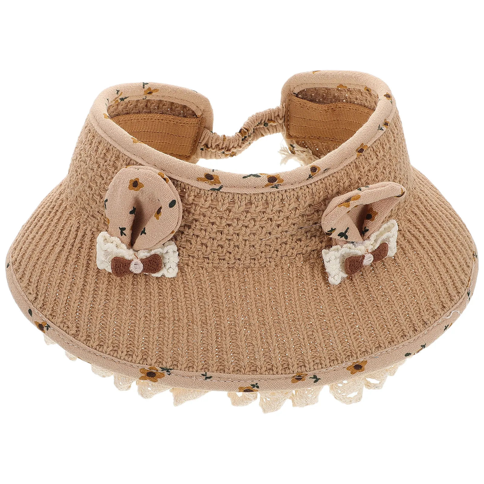 

Baby Girl Summer Sun Hat Empty Top Breathable Wide Brim Rabbit Ear for Beach Outdoor Toddler Sun Cap Toddler Summer Hat