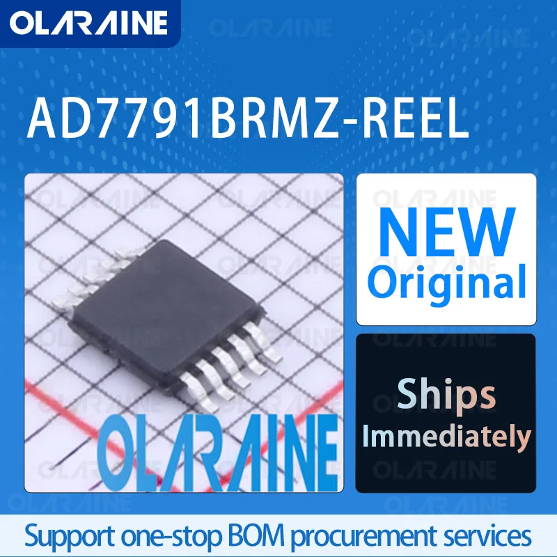 1/5/10Pcs AD7791BRMZ-REEL MSOP-10 original ic chip Analog-to-digital converters - ADCs RoHS 1 Channel 3-Wire, SPI 120 S/s